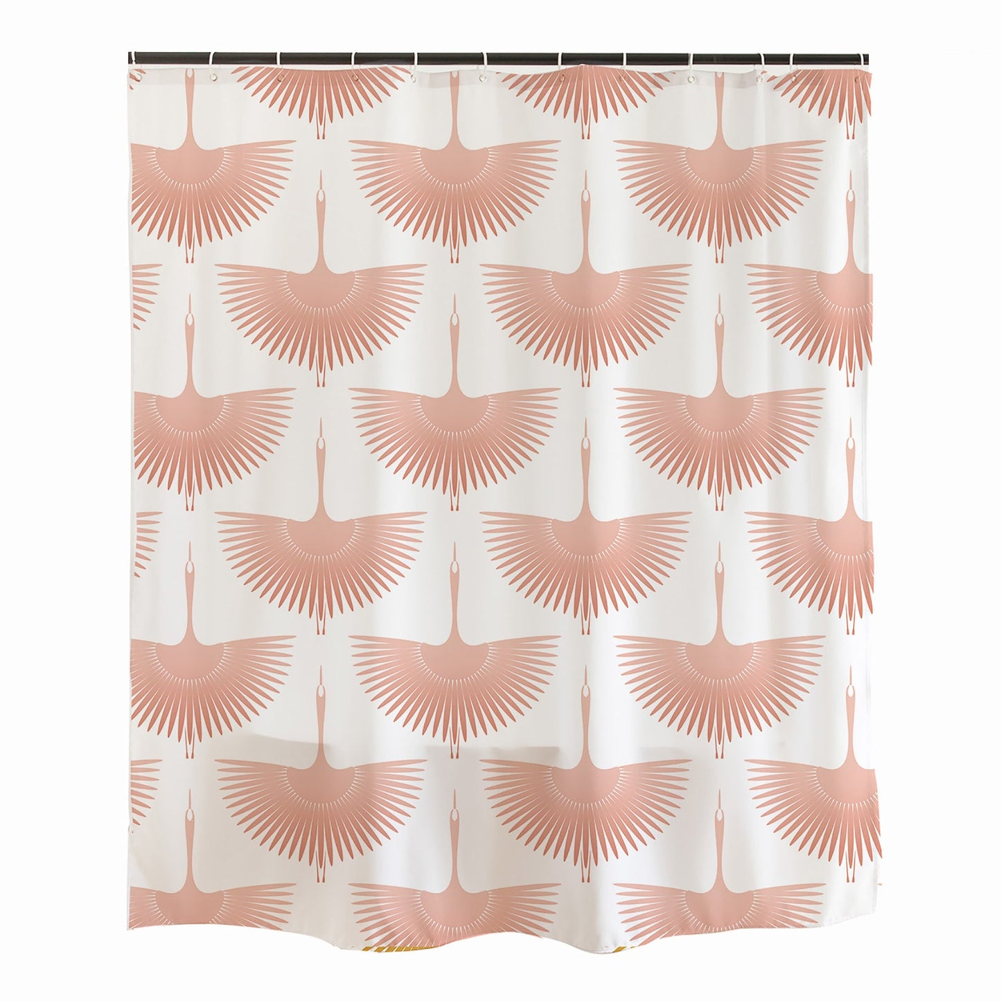 Feblilac Japanese Crane Shower Curtain with Hooks