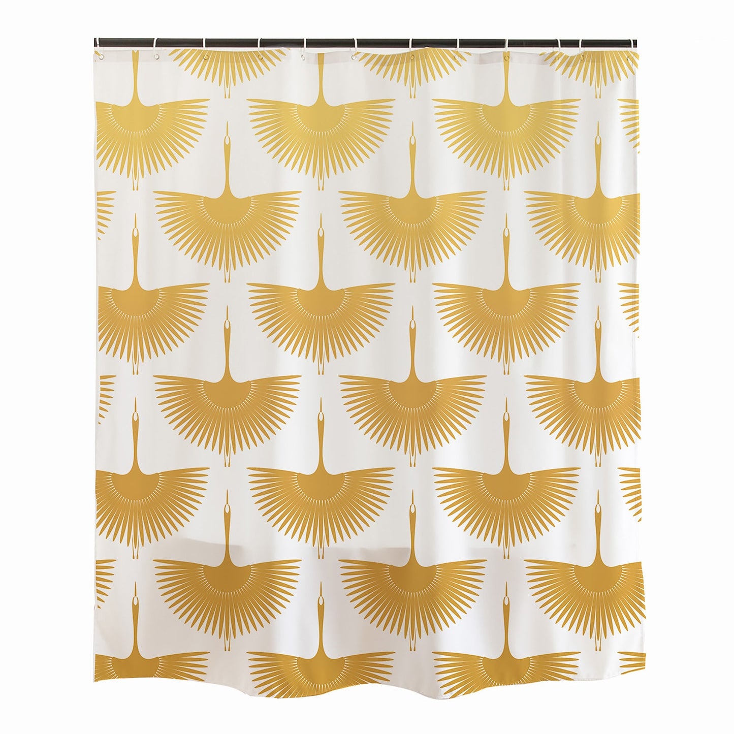 Feblilac Japanese Crane Shower Curtain with Hooks