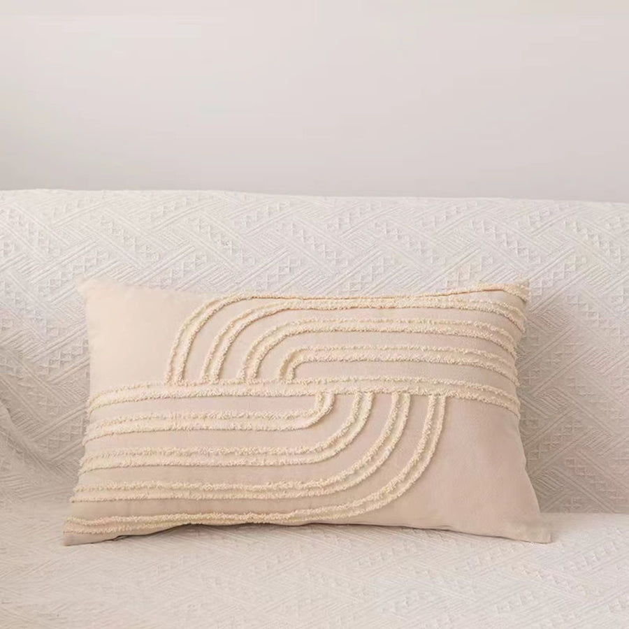 Cotton and Linen Pillowcase, Tufted Bohemian Style Pillow Cover, Bedroom Living Room Home Decor - view 3