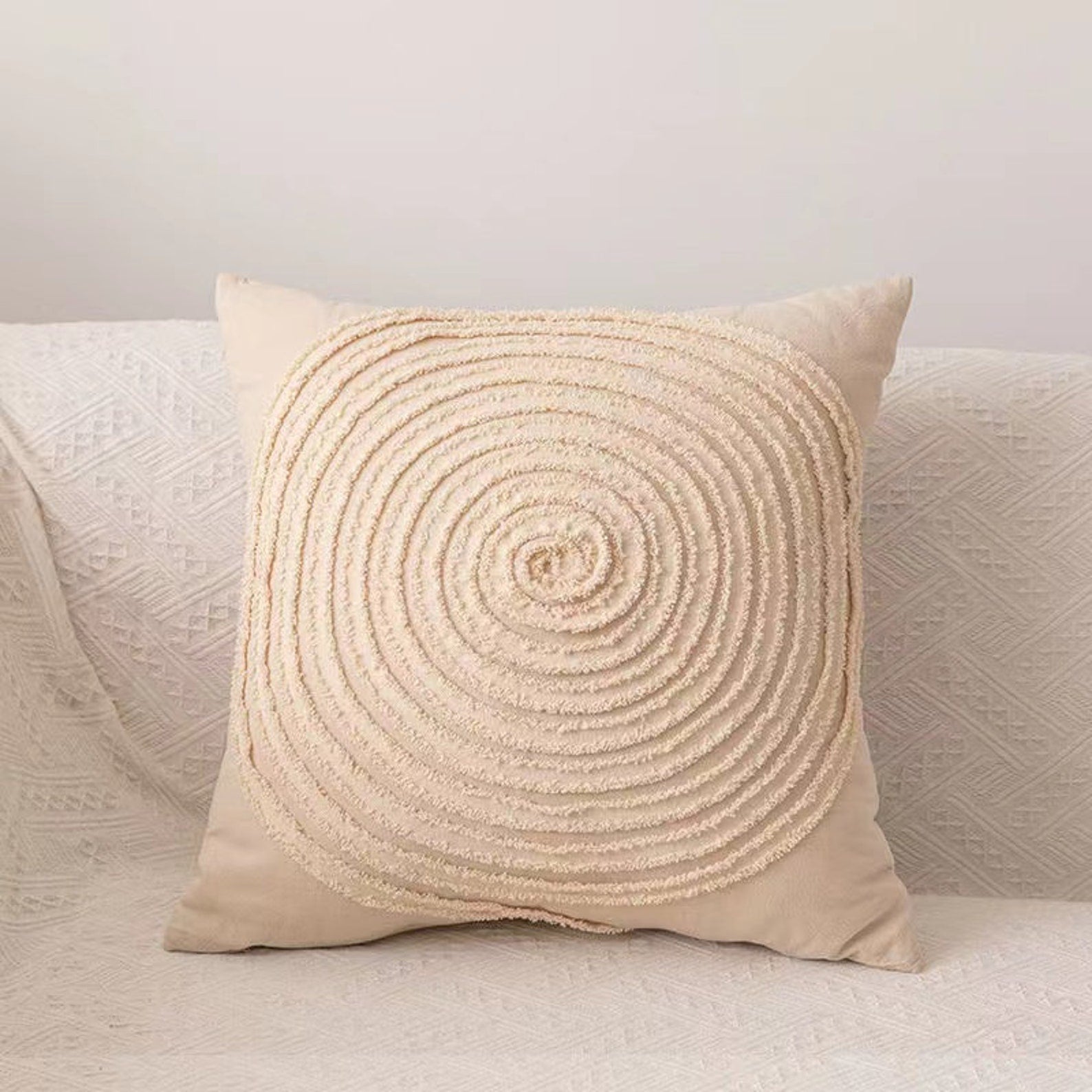 Cotton and Linen Pillowcase, Tufted Bohemian Style Pillow Cover, Bedroom Living Room Home Decor - view 6