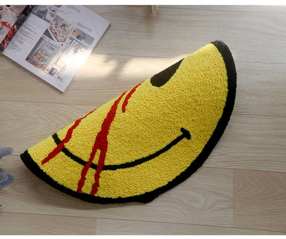 Tufted Smile Face Rug, Fun Fluffy Mat for Bathroom Bedroom