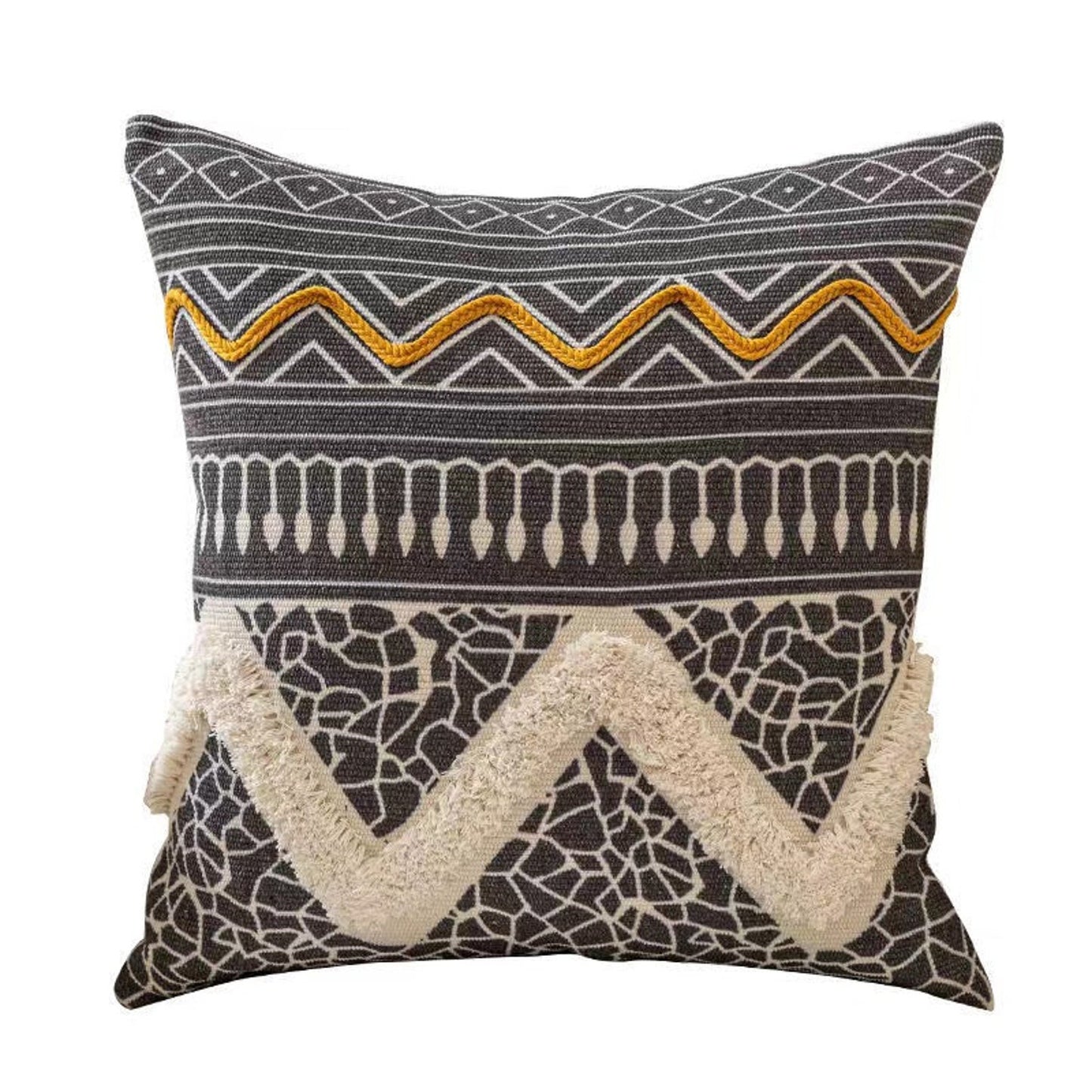 Boho Texture Pillowcase, Bohemian Style Pillow Cover, Bedroom Living Room Home Decor