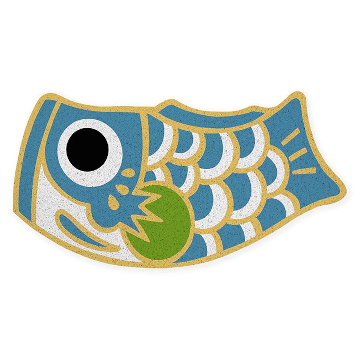 Blue Yellow and Green Koi Fish PVC Entrance Door Mat