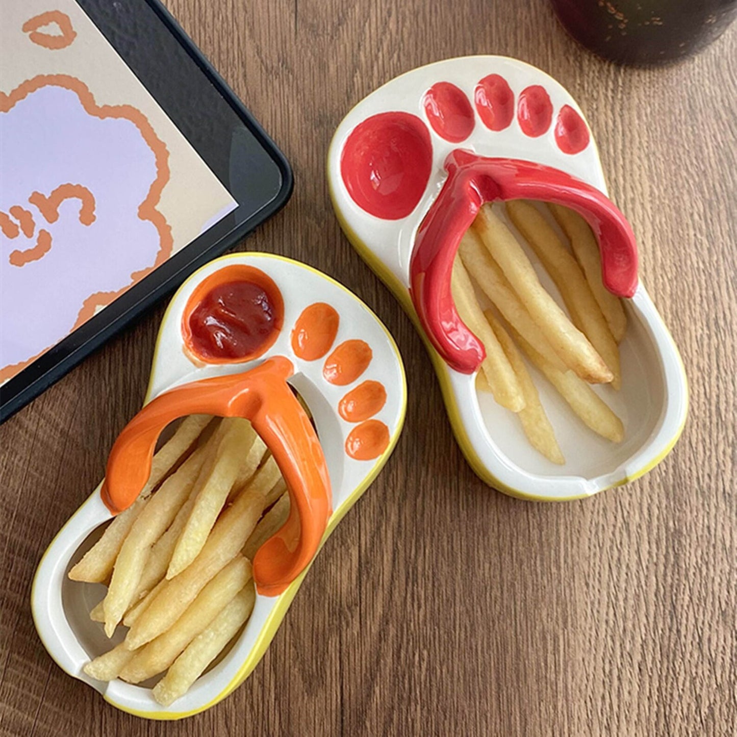 Feblilac Cute Ceramic Slippers-Shaped Plate