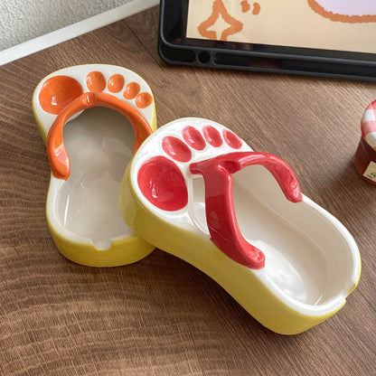 Feblilac Cute Ceramic Slippers-Shaped Plate