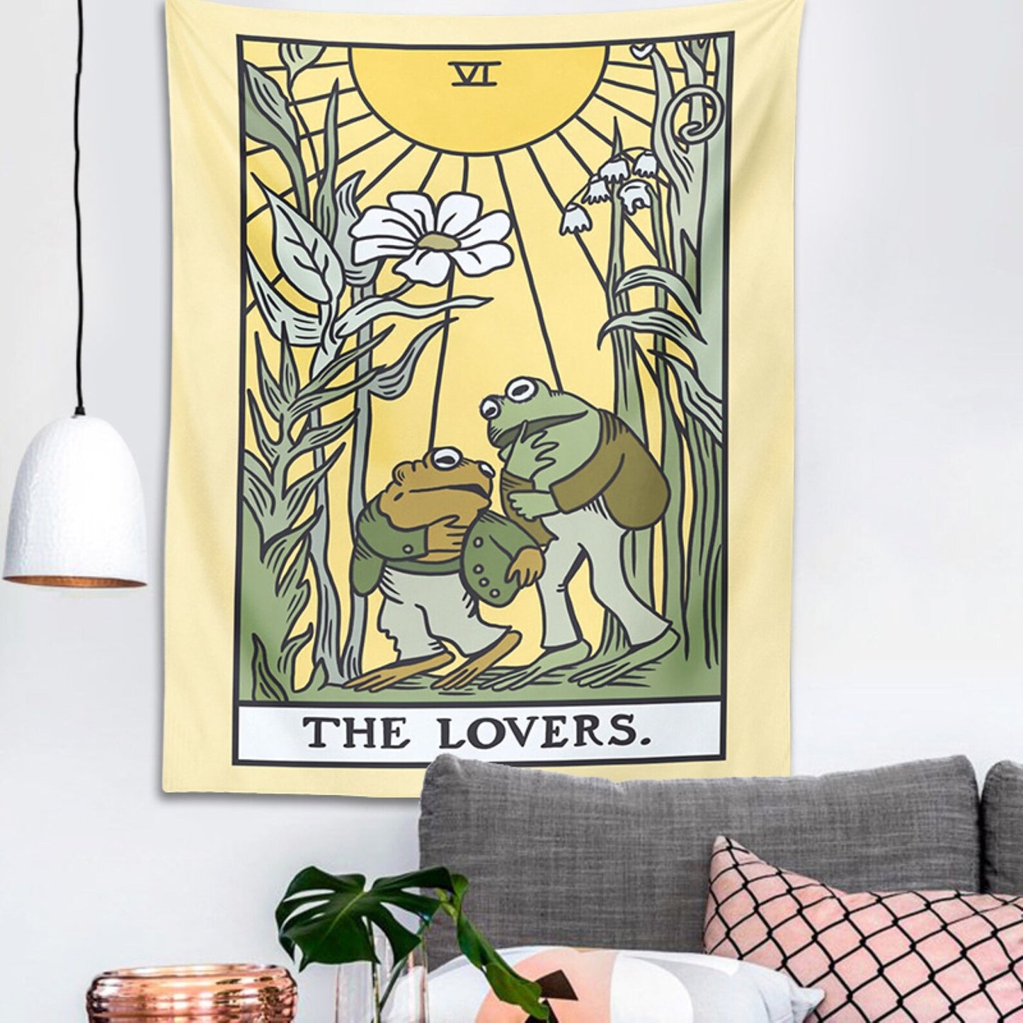 Feblilac Frog The Lovers Tapestry Wall Hanging
