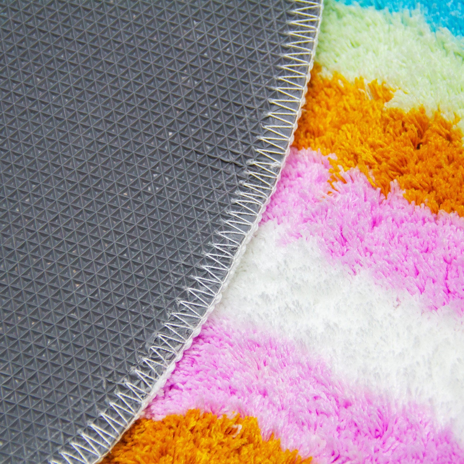 Feblilac Rainbow Tufted Bath Mat, Bath Mat for Bedroom, Colorful Mat for Living Room Bathroom, Non-slip Soft Bedroom Carpet for Gift