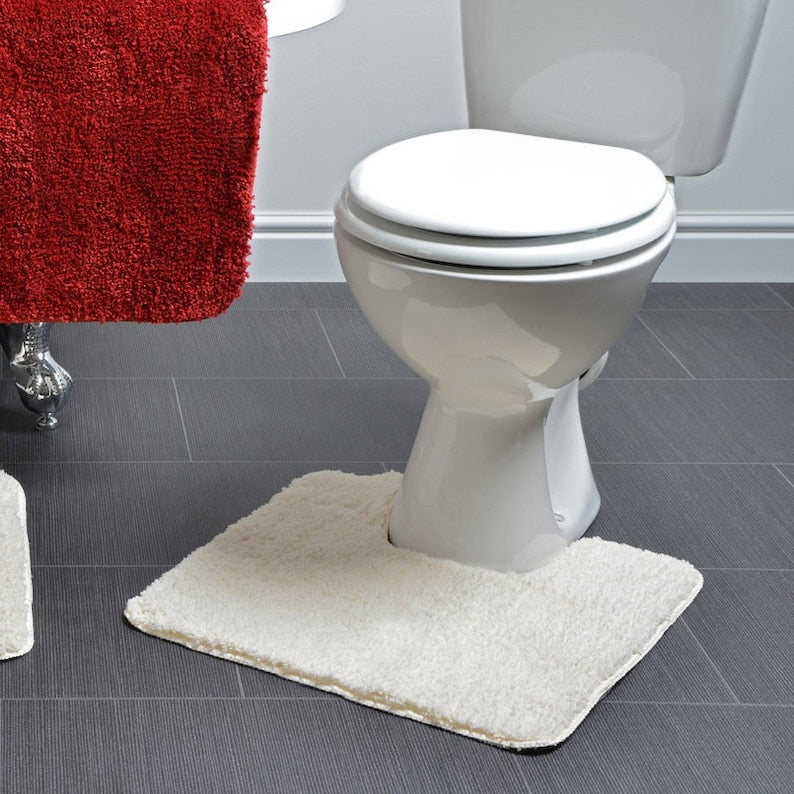 Solid Color Toilet Mat, Non-Slip Pedestal Mat