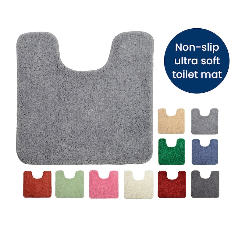 Solid Color Toilet Mat, Non-Slip Pedestal Mat