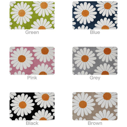 Feblilac Cute White Blue Daisy Flower Bath Mat, Multiple Colors Available - Feblilac® Mat