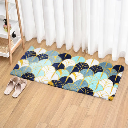 Blue Wave Bath Mat, Non-Slip Bathroom Rug, Long Runner Rug