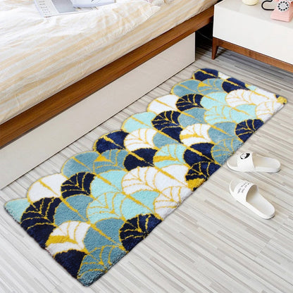 Blue Wave Bath Mat, Non-Slip Bathroom Rug, Long Runner Rug