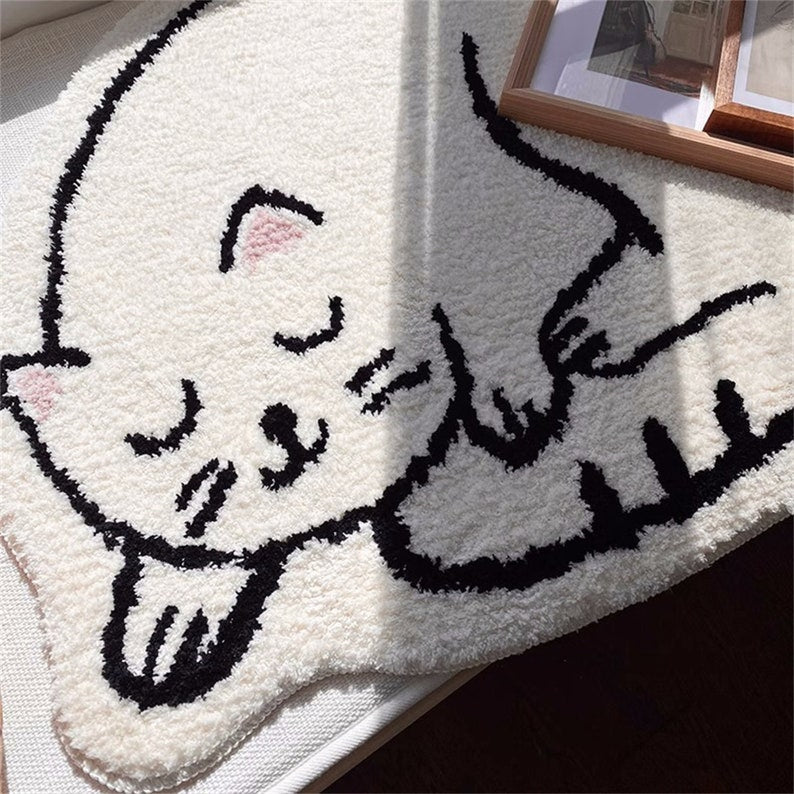 Feblilac Cartoon Cat Tufted Bath Mat - view 4