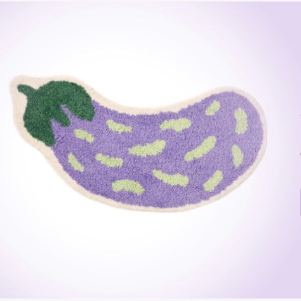 Cute Eggplant Bath Mat, Funny Purple Bathroom Rug - Feblilac® Mat