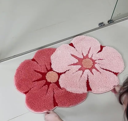 Feblilac Flower Shadow Tufted Bath Mat