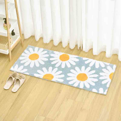 Feblilac Cute White Blue Daisy Flower Bath Mat, Multiple Colors Available - Feblilac® Mat