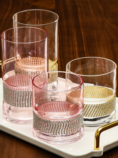 Nordic Glass Luxury Mug, Diamond Crystal Glass Cup for Coffee or Tea