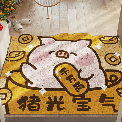 Cute Rich Pig PVC Entrance Door Mat