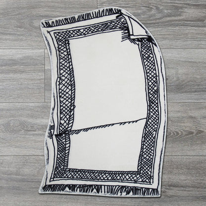 Black and White Hand Painted Bath Mat - Feblilac® Mat