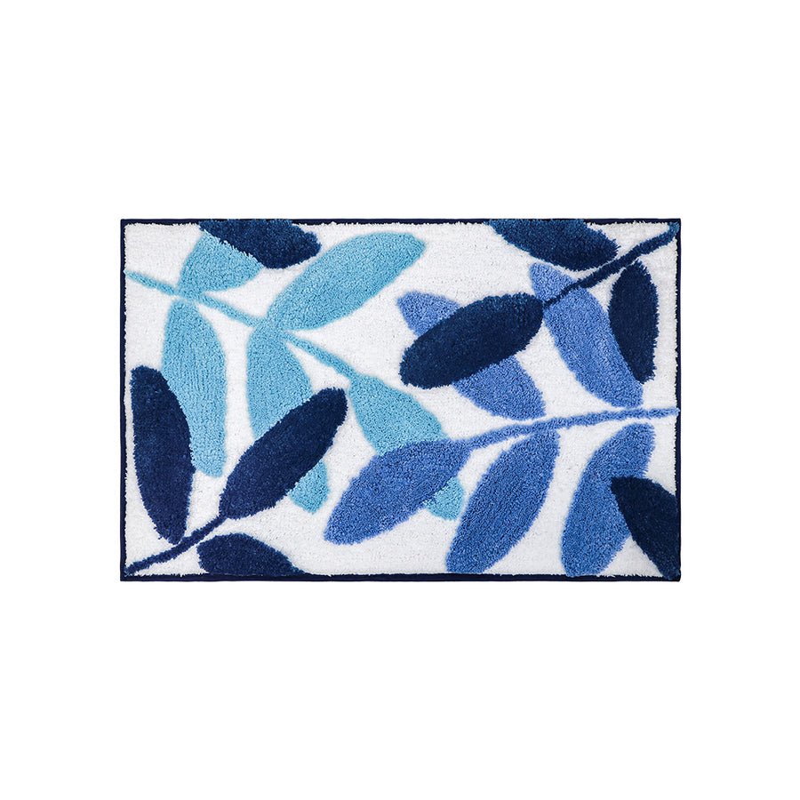Feblilac Black/Green/Blue Leaves Bath Mat - Feblilac® Mat