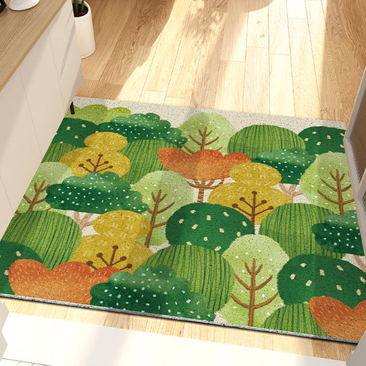 Cute Green Forest PVC Entrance Door Mat