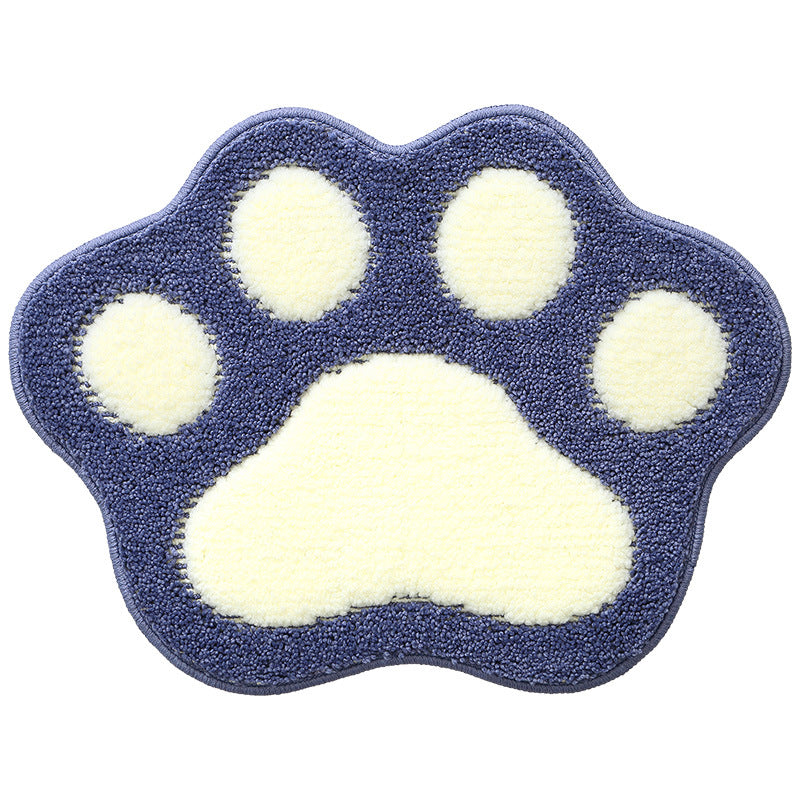 Blue cat bath mat