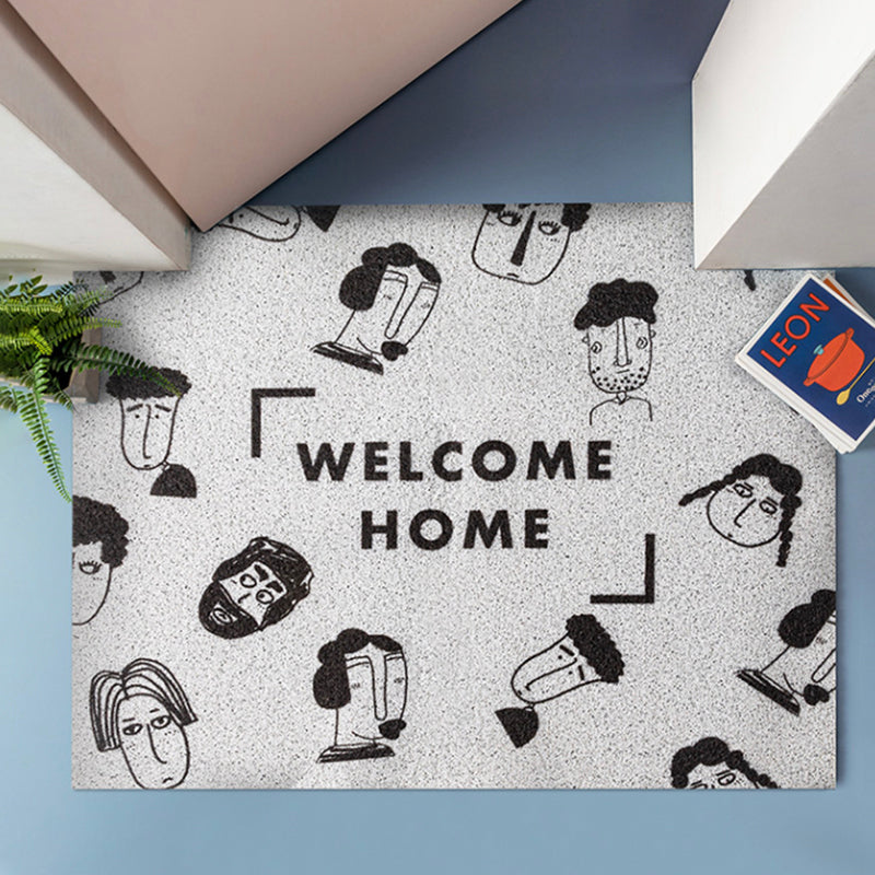 Black and White Welcome Home PVC Entrance Door Mat
