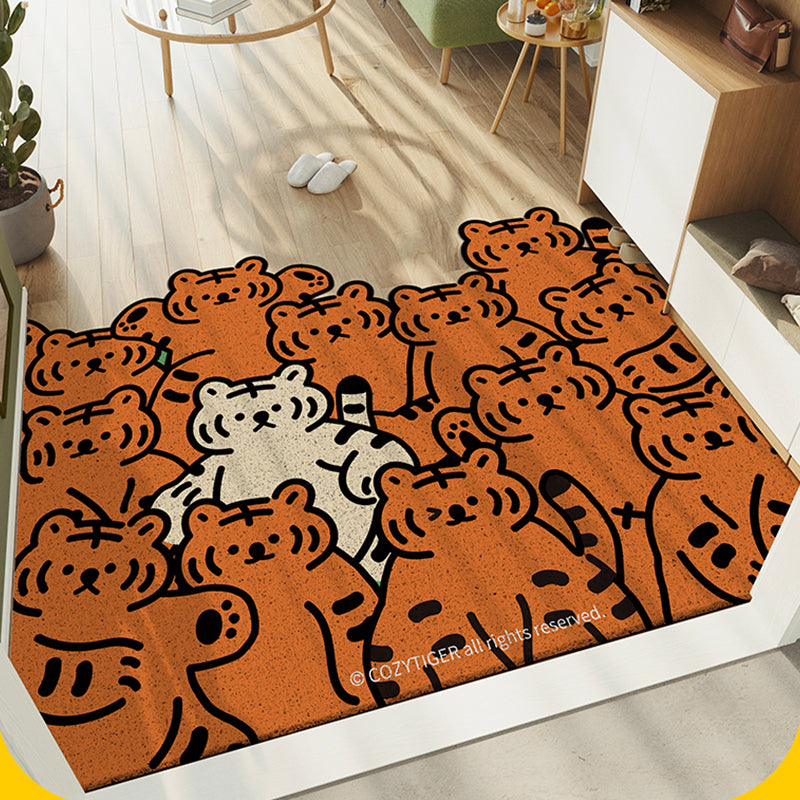 Cute Brown Tigers PVC Entrance Mat