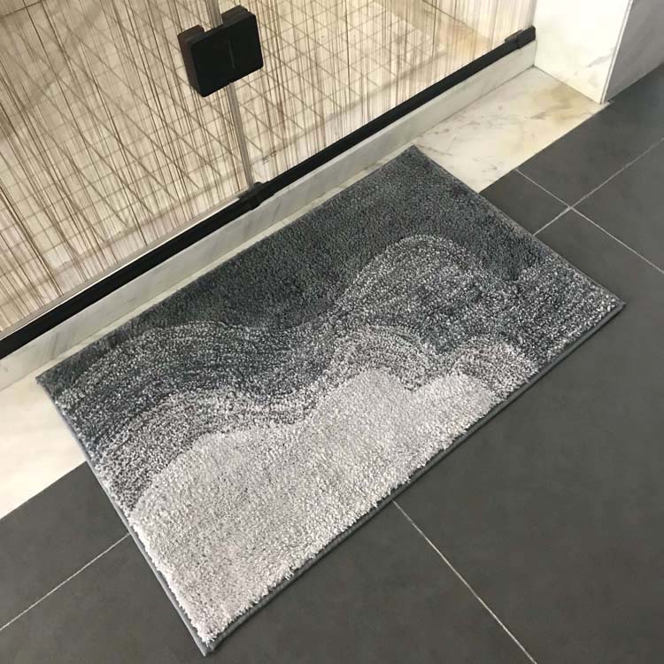 Gradient Gray Wave Bathroom Mat - Feblilac® Mat