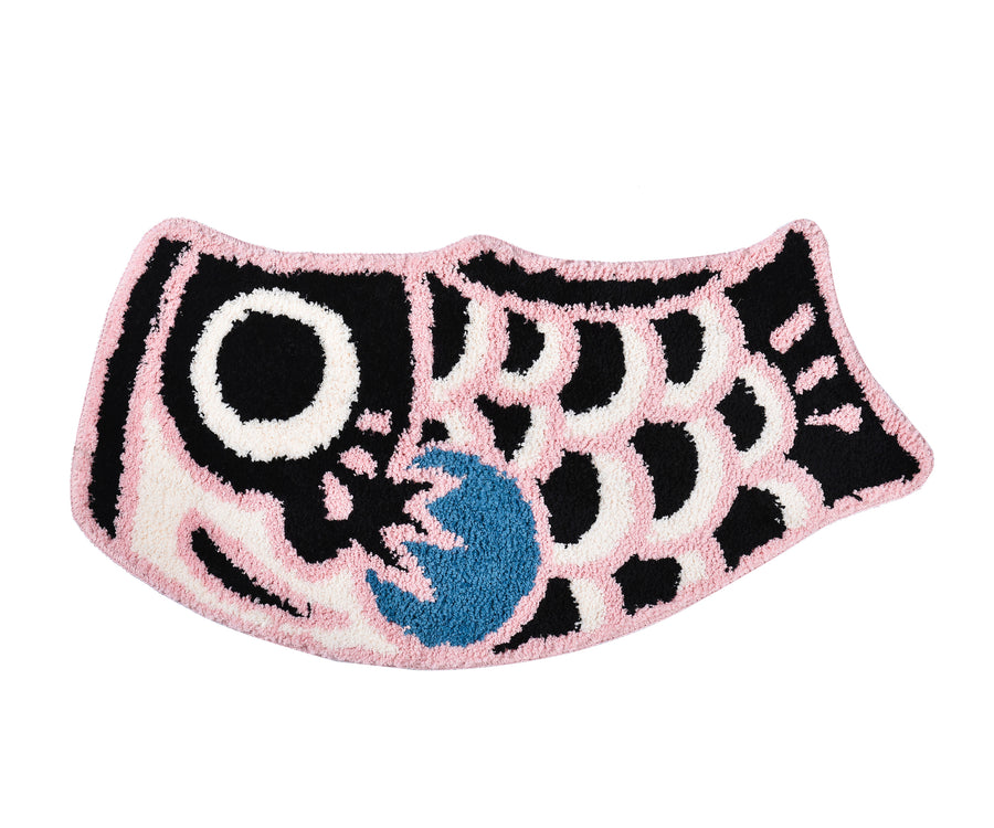 Feblilac Cute Black and Pink Koi Fish Bath Mat - Feblilac® Mat
