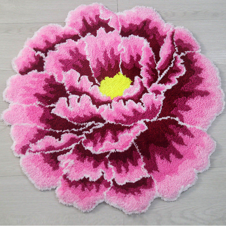 Feblilac Peony Tufted Bath Mat, Peony Rug, Tufted Bath Mat, Flower Mat ...