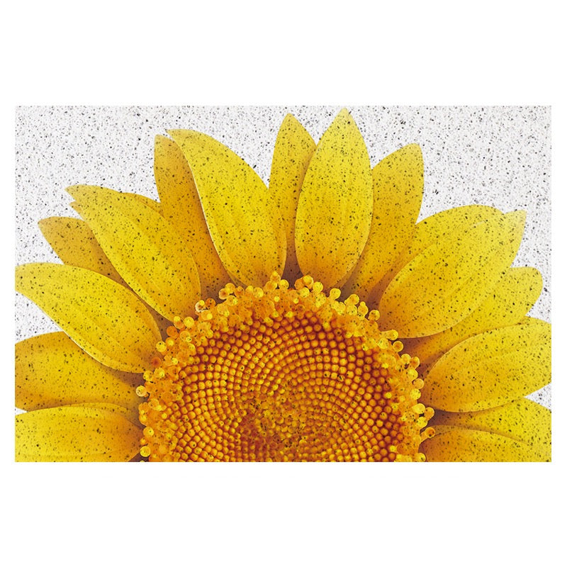 Feblilac Semicircular Rectangular Blossom Sunflower PVC Coil Door Mat