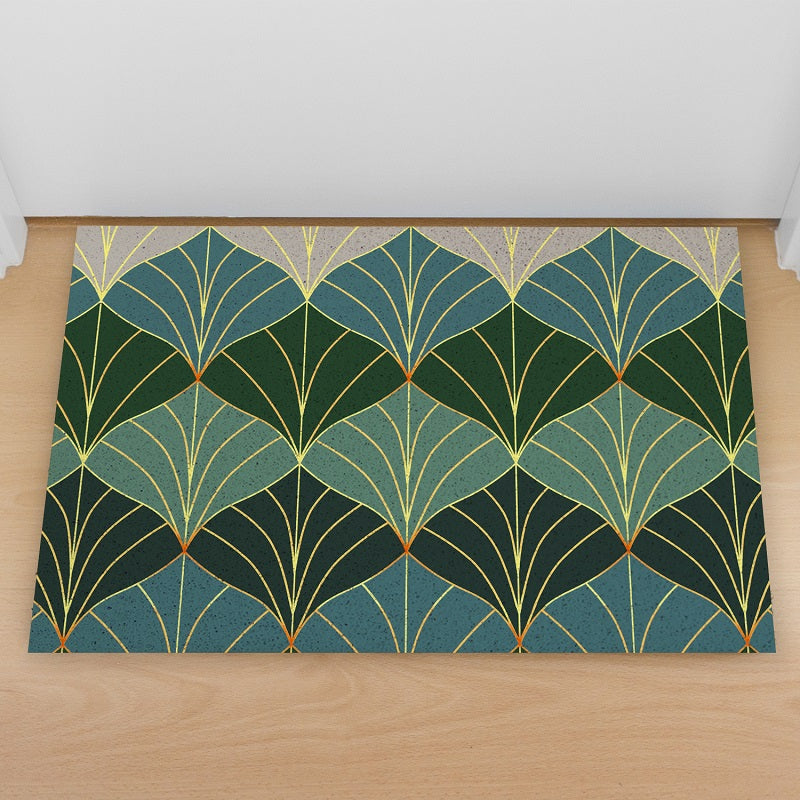 Feblilac Green Abstract Leaves Door Mat Mom‘s Day Gift