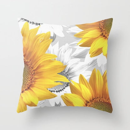 Feblilac Square Poly Yellow Sunflower Throw Pillow Covers Cushion covers