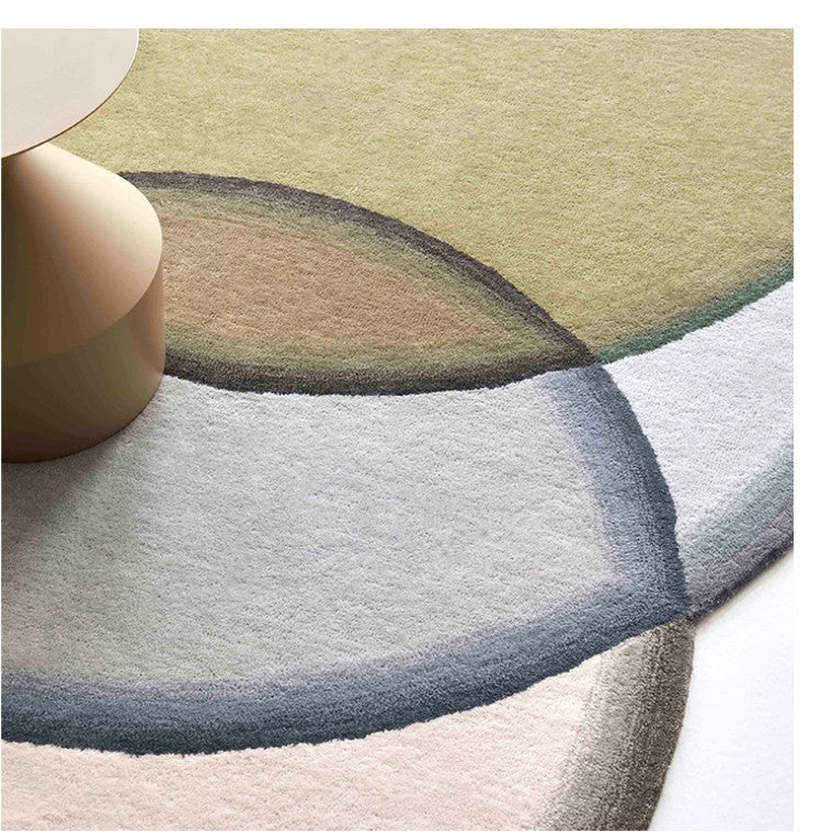 Feblilac Irregular Circles Living Room Mat Carpet