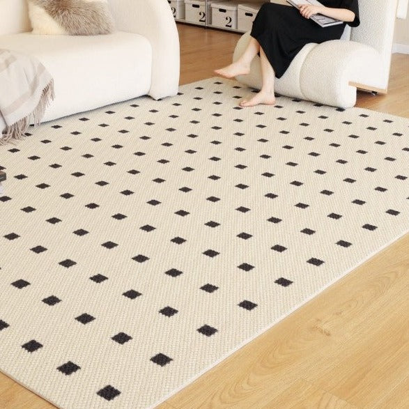 Feblilac Rectangular Geometric Pattern Living Room Wool Carpet