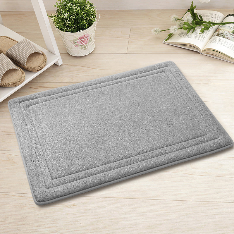 Feblilac Rectangular Solid Line Pattern Memory Foam Tufted Bath Mat - view 3