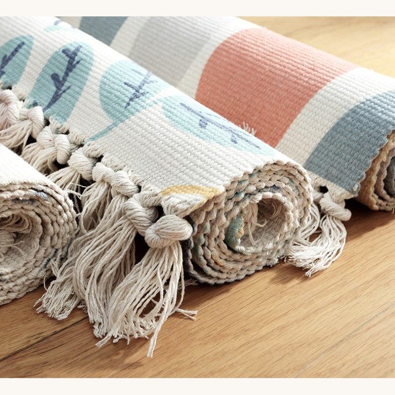 Feblilac Japanese Nature Forest Cotton Woven Bedroom Mat - view 2