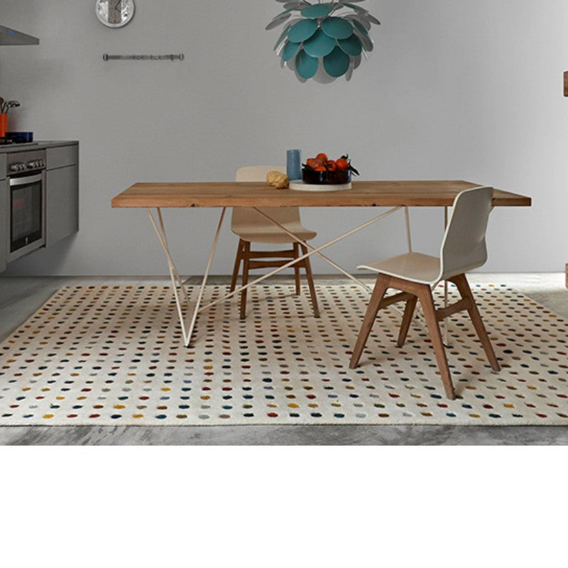 Feblilac Rectangular Colorful Dots Living Room Carpet - view 3