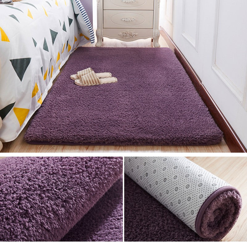 Feblilac Solid Purple Tufted Living Room Carpet Bedroom Mat - view 2