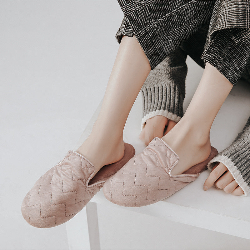 Simple Pink Slippers, Non-Slip Rubber Backing Mules - view 2