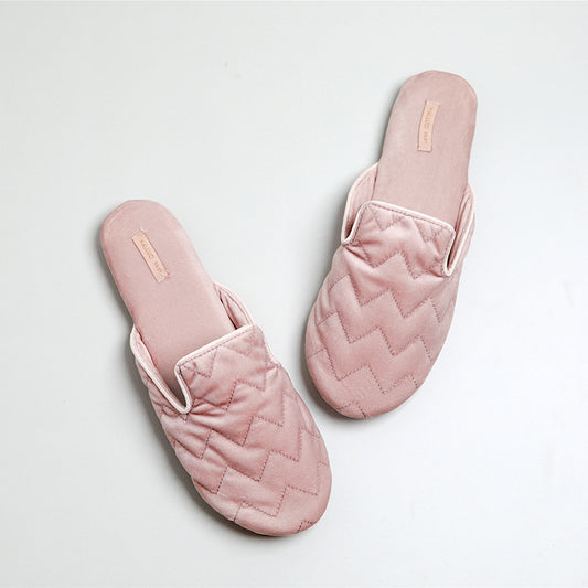 Simple Pink Slippers, Non-Slip Rubber Backing Mules