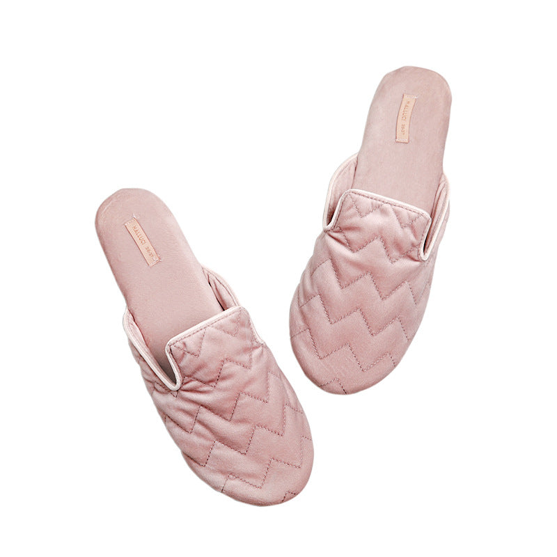 Simple Pink Slippers, Non-Slip Rubber Backing Mules