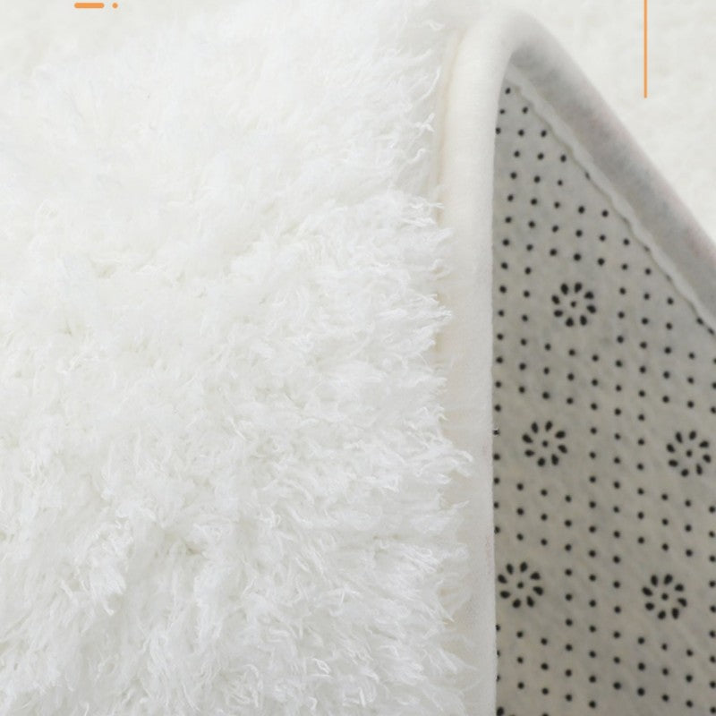 Feblilac Rectangular Solid White Thickened Tufted Bath Mat