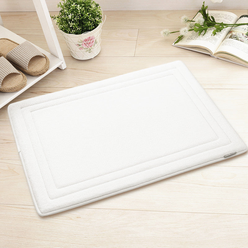 Feblilac Rectangular Solid Line Pattern Memory Foam Tufted Bath Mat - view 4