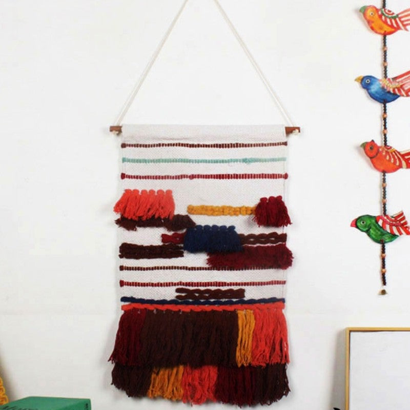 Feblilac Indian Style Tassel Tufted Tapestry - view 12