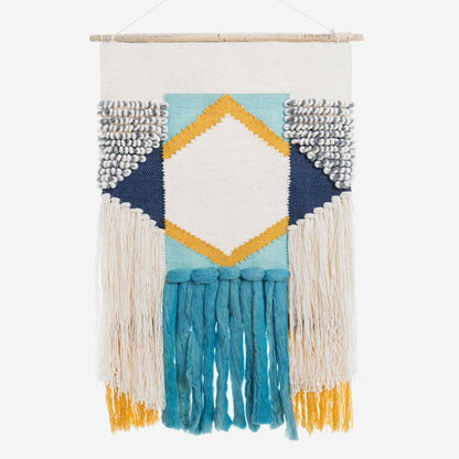 Feblilac Simple Geometric Tassel Tufted Tapestry