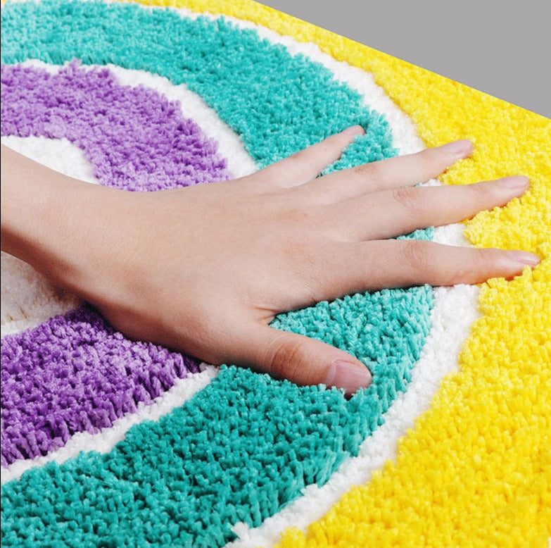 Semi-circle Rainbow Mat for Bathroom, Cute Colorful Bath Mat, Gay Pride Home Decor - Feblilac® Mat
