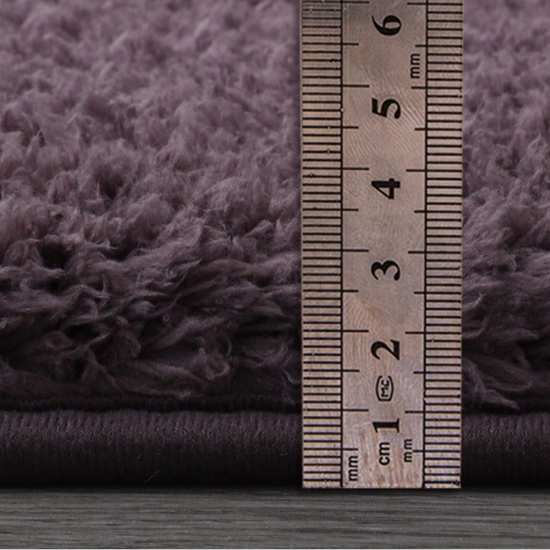Feblilac Rectangular Solid Purple Thickened Tufted Bath Mat
