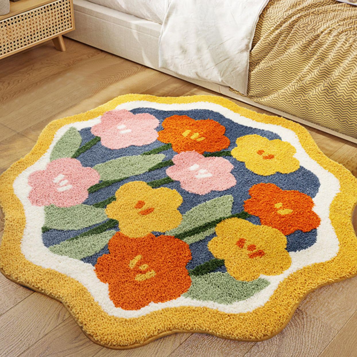 Feblilac Red Yellow Pink Flower Garden Area Mat - Feblilac® Mat